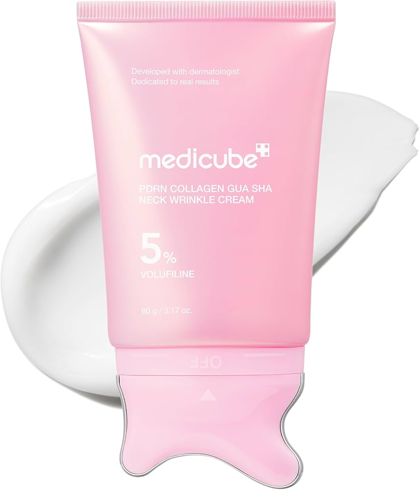Crema Antiedad para Cuello con Aplicador Masajeador Gua Sha PDRN y Colágeno | Medicube | 90 g