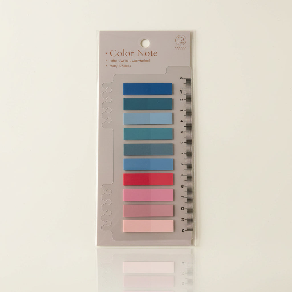 Notas Adhesivas Banderita 10 Colores con Regla de 14 cm
