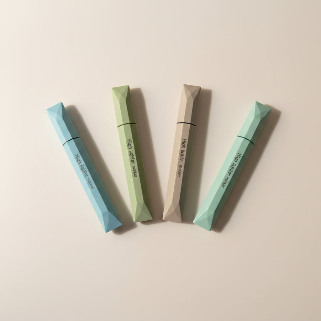 Set de 4 Resaltadores Tonalidades Verdes - Diseño Slim | Hangli