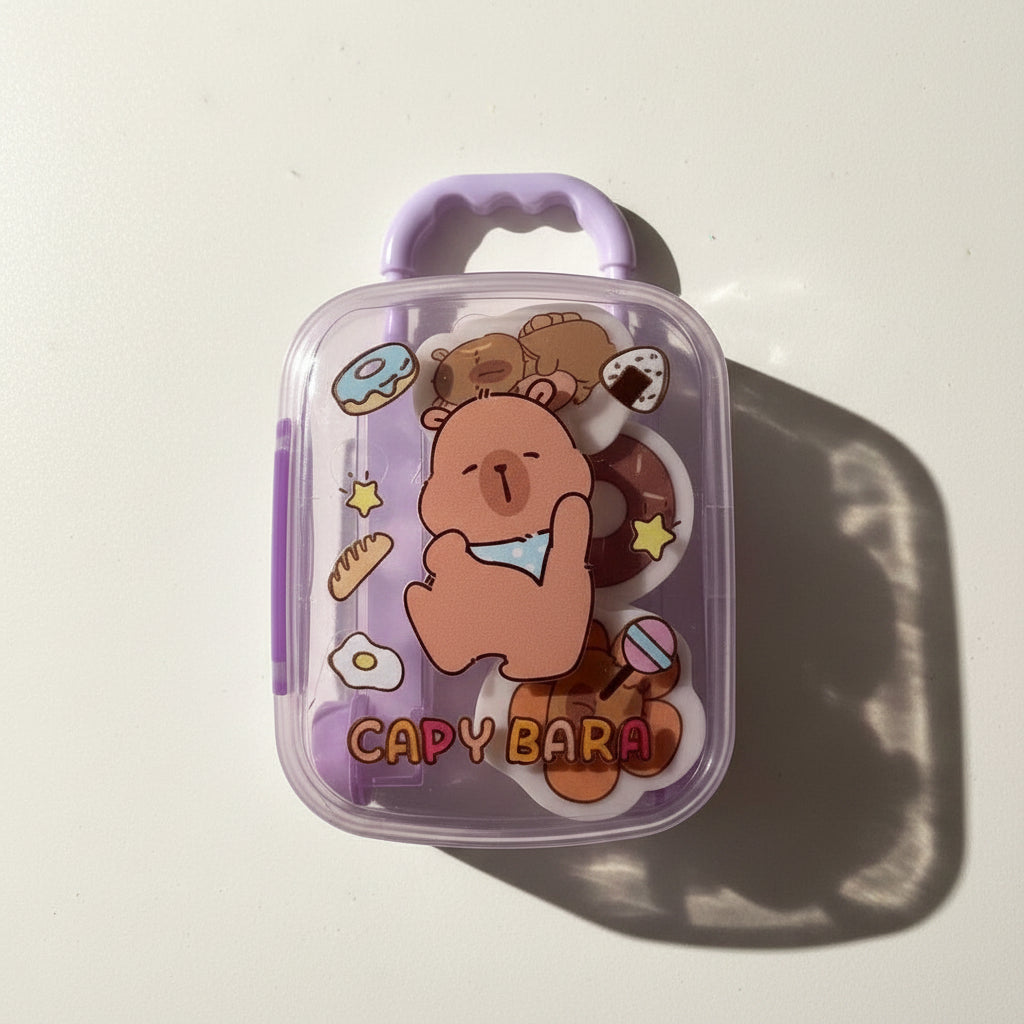 Set de Borradores en estuche tipo mochila | Capibara