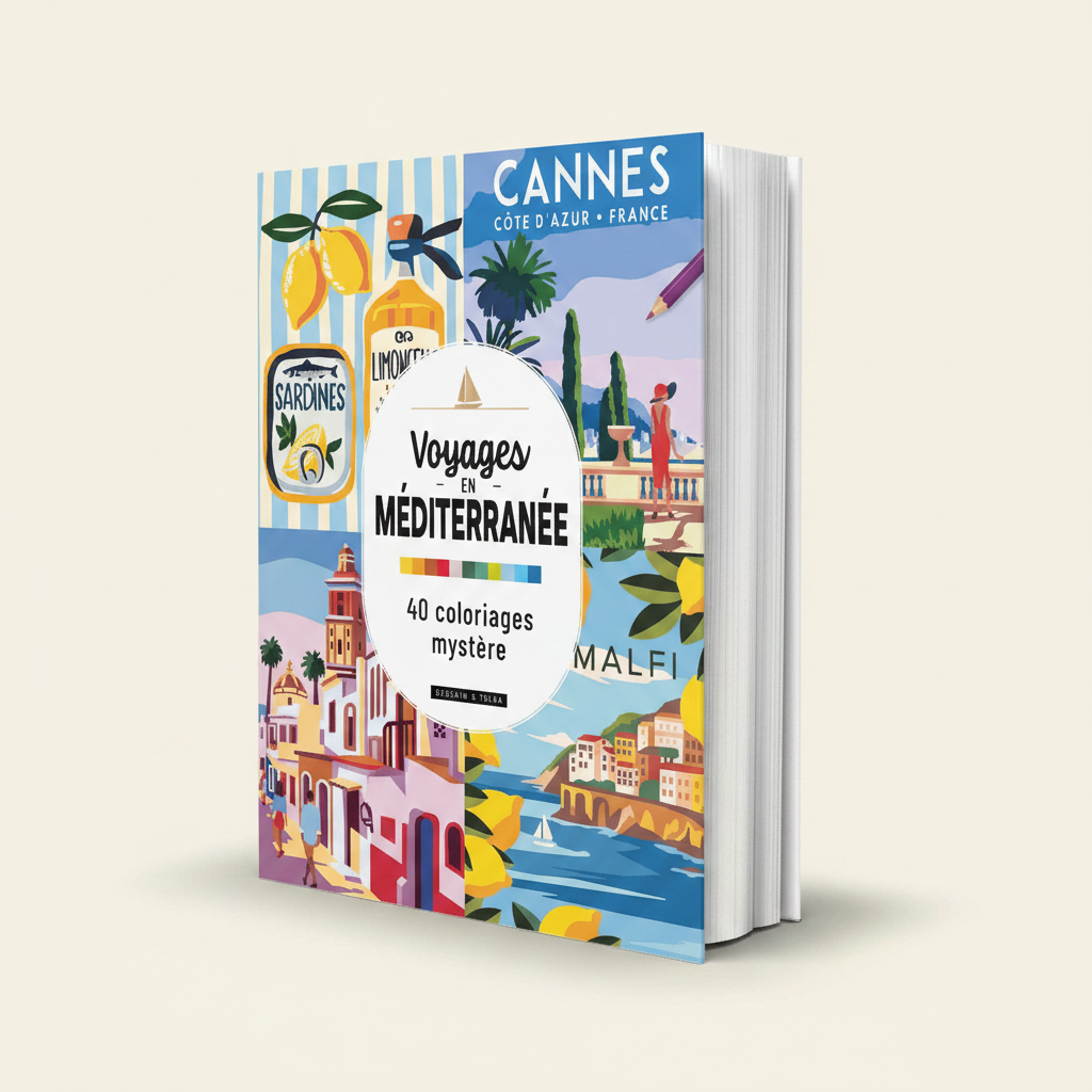 Libro de colorear Viajes por el Mediterráneo | Mystery | Francia
