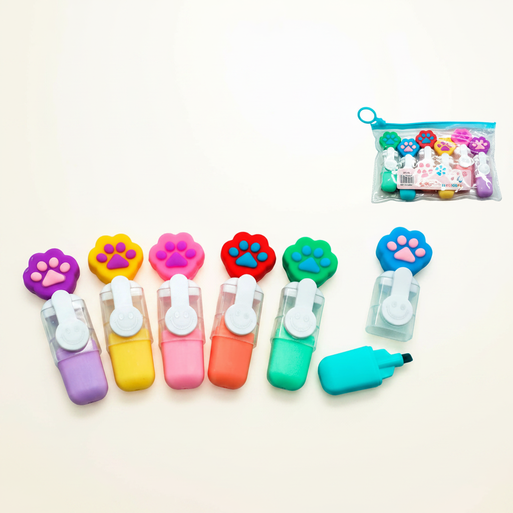 6 Mini Resaltadores de Huella