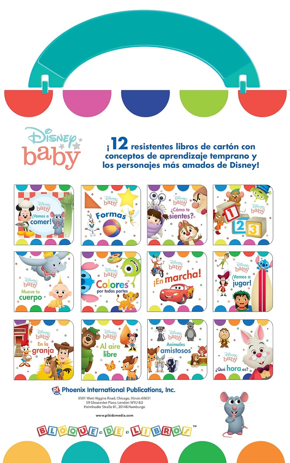 Disney Baby: Mi Primera Biblioteca 12 Libros de Cartón | PI Kids