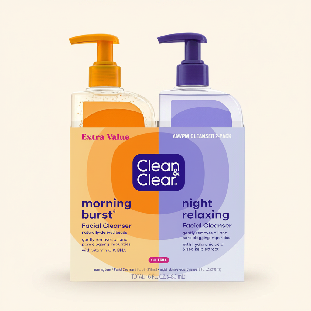 Dúo Limpiador Facial Día y Noche Sin Aceite 16 oz | Clean & Clear