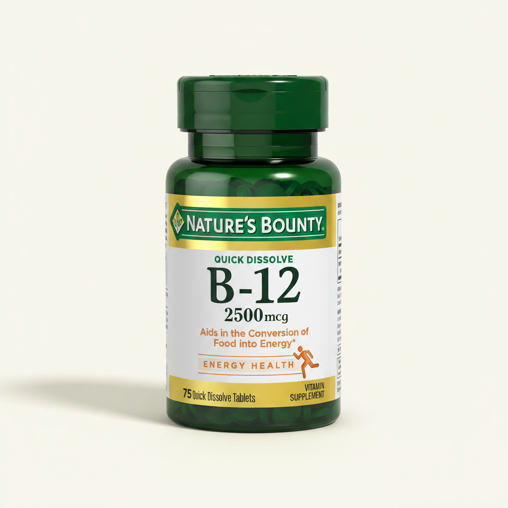 Suplemento Vitamina B12 2500 mcg 75 Tabletas De Disolución Rápida | Nature's Bounty