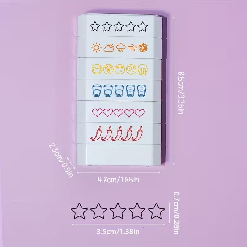 Set de 6 Sellos para Planner, Estudio y Organización