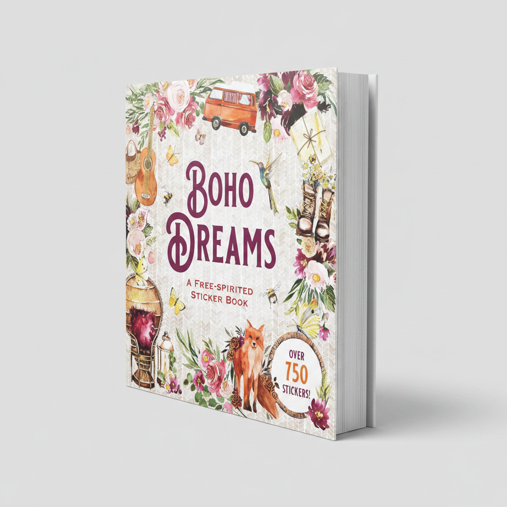 Libro de Stickers Boho Dreams | Estilo Bohemio y Espíritu Libre