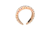 Diadema de color beige con diamantes de imitacion