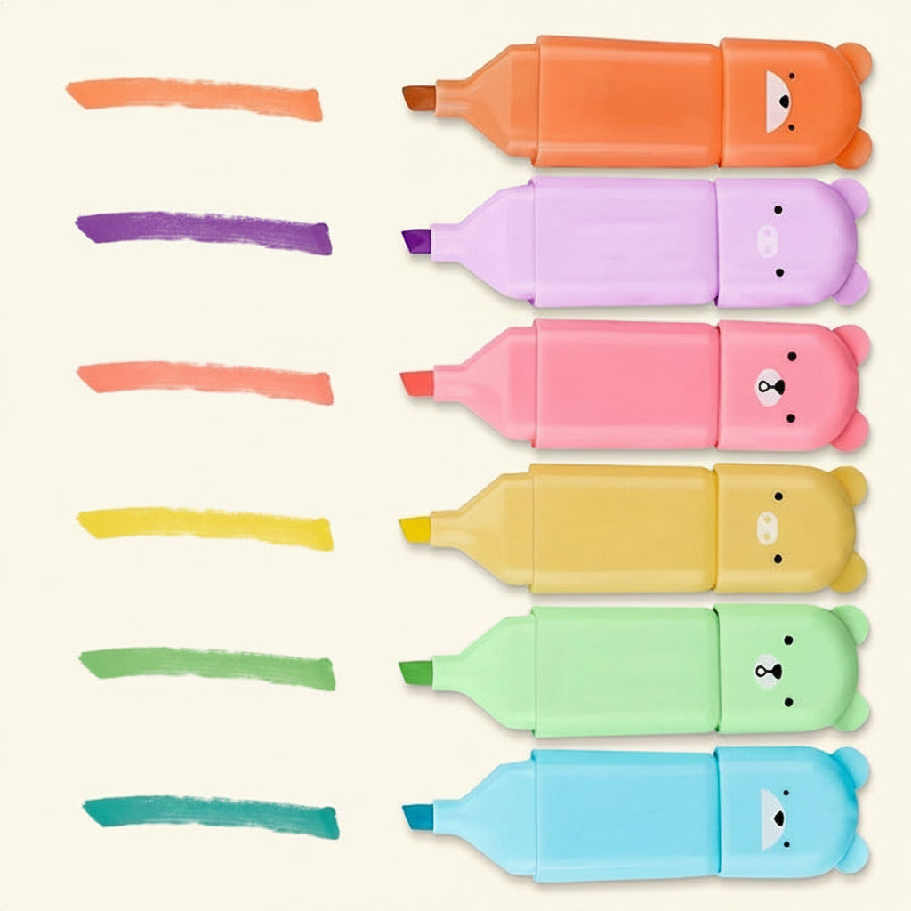 Set de Resaltadores Animales -  Macaron 6 Piezas | Bestdi