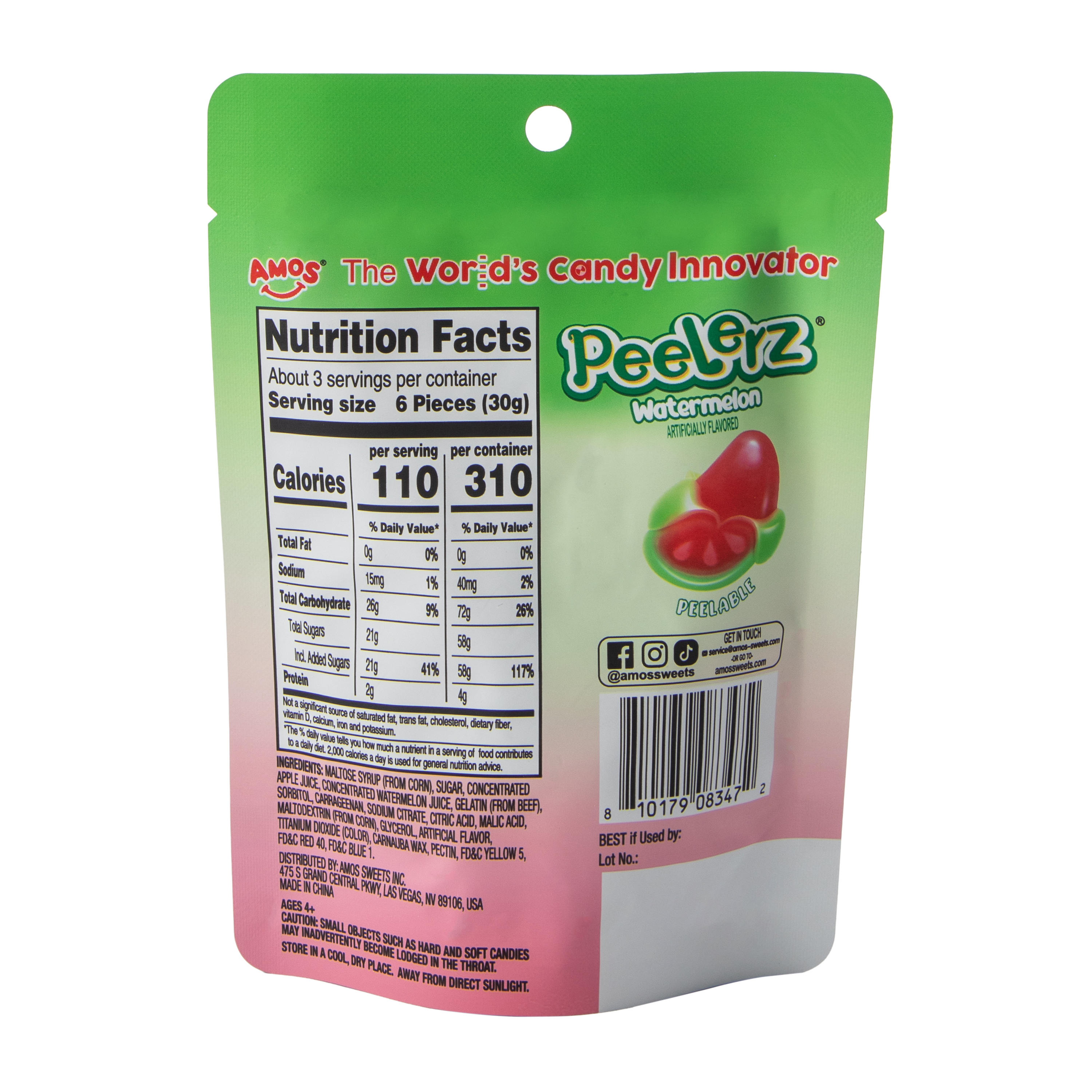 Peelerz – Gomitas pelables - Sandia |  3 oz