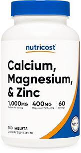 Nutricost Calcio, Magnesio y Zinc 180 tabletas