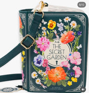 Bolso tipo libro The Secret Garden con diseño floral y correa